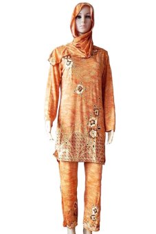 Ghope Muslim Robe Pray Clothing Scarf Cover (Orange)  