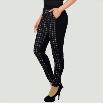 GLM - Slim Fit Pants - Mix Motif - Kotak Black  