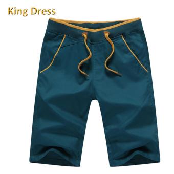 Good Quality Elastic Waist Straight Knee Length Solid Cotton Big Size S-5XL Fat Men Casual Shorts(Green) - intl  