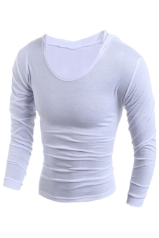 Gracefulvara Men Casual Slim Hooded Sweatshirts Hoodies Pullover Sportswear Clothing (White)  