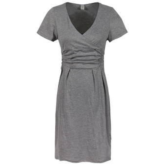 Grandwish Women Maternity Pure Color Short Sleeve Dress V-neck S-XL (Dark grey) - Intl  