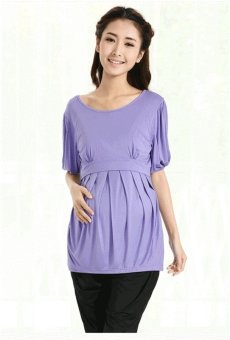 Green Home Maternity and Nursing Baloon Blouse Purple  