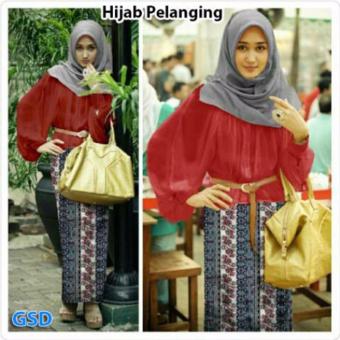 Grosir Dress-Hijab Pelangi Maron  