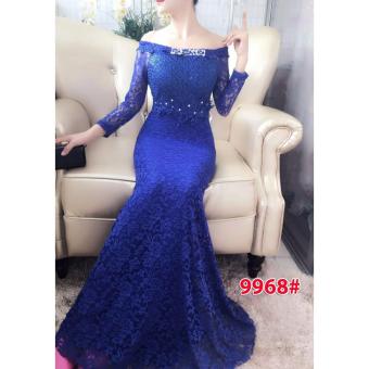 GSD - Long Dress Brukat 9968 Blue  