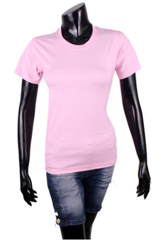 Gudang Fashion - Kaos Polos Pendek Wanita O-Neck - Pink Muda  