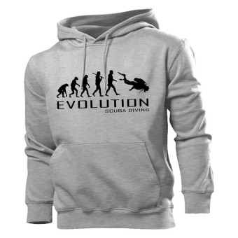 GudangClothing Hoodie Evolution of Scuba Diving - Abu-abu  