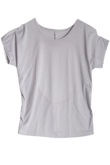 Hang-Qiao Short Sleeve Backless T-Shirts (Grey)  