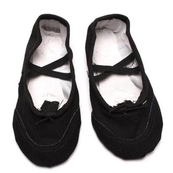 Hang-Qiao Women Ballet Dance Dancing Shoes Pointe Soft Flats Shoes Black  