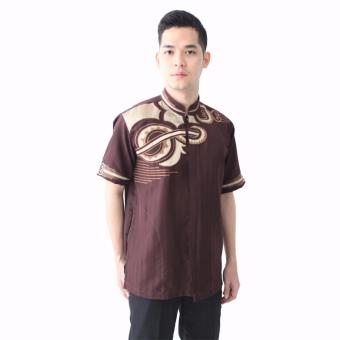 Hansen & Lisa Baju Koko Lengan Pendek Motif Bordir Halfnine - Coklat  