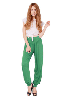 Hanyu Comfortable Trousers Modal Loose Pants Green  