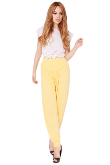 Hanyu Comfortable Trousers Modal Loose Pants Yellow  