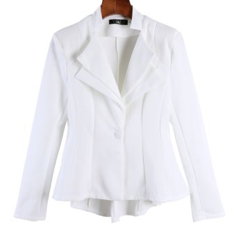 Hanyu Fashion Women Leisure Solid Color Blazers Stylish Office Lady Slim Jackets Coats White - intl  