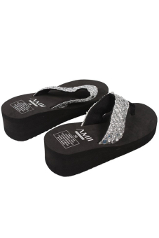 Hanyu Platform Flip Flops Sandals Silver  