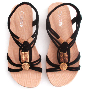 Hanyu Women Summer Sandals Students Beach Shoes Black  