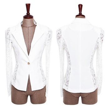 HAOFEI Women Lapel Blazer White      