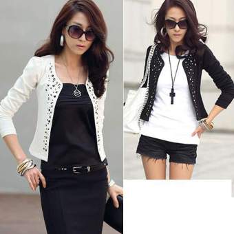 Happycat New Women Korean Fashion Lady Long Sleeve Shrug Suits Blazer Short Outerwear Coat Jacket Topdream (Black) (XL) - intl  
