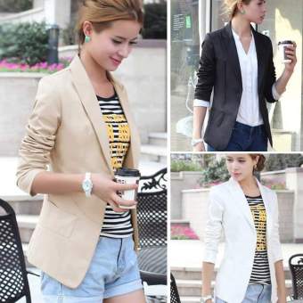 Happycat New Women's European Style OL Wear to Work Stylish Suit Jacket Coat (White) (M) - intl  