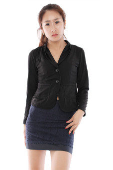 Hengsong Outer Lapel Short Coat (Black)  