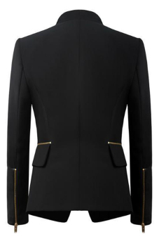 Hengsong Slim Long Sleeve Blazer Coat Black  