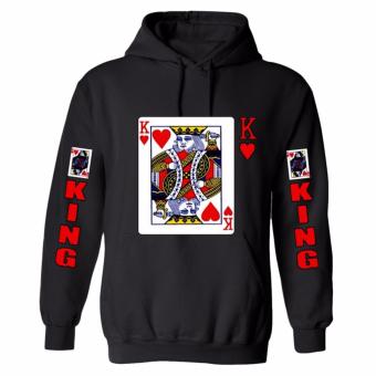 Hequ Harajuku style men 3D graphic sweatshirts funny print poker novelty crewneck sweat shirts pullover hoodie Black - intl  