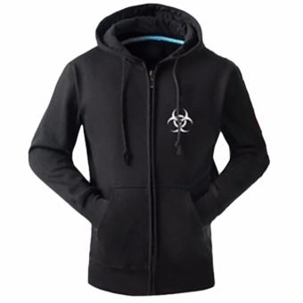 Hequ New Chic High Quality Mens Casual Resident Evil Umbrella Corporation Hooded Zip Up Jacket Cotton Knit Wrap Hooded Black - intl  