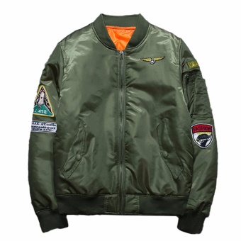 Hequ New Chic High Quality Winter Army Green Military red varsity Flight Jacket Pilot Air Force Men Bomber Jacket men Army Green - intl  