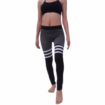 Hequ New Fashionable Women Yoga Pants Girls Fitness Capris Sports Yoga Leggings Workout Gym Wear Yoga Pants Grey - intl  