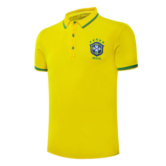 High Quality Brazil Football Short Sleeve Summer Soft Men POLOShirt (Intl)  
