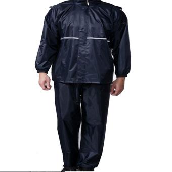 High Quality Motorcycle Waterproof Rain Coat / Jas Hujan - Size XXXL - Black  
