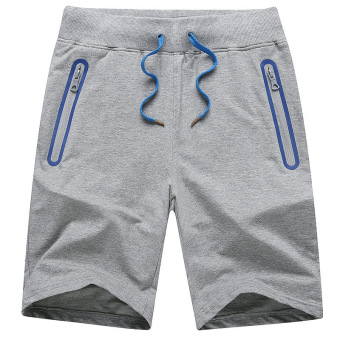 High Quality Summer Fashion Cotton Knee Length Pants Slim Straight Men Sports Casual Shorts(grey) - intl  