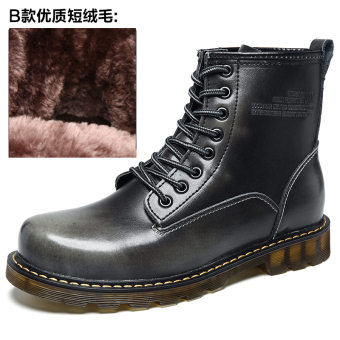 High Qualiy Lace-up Martin Boots Leather Motorcycle Boots For Men,Dark Grey - intl  