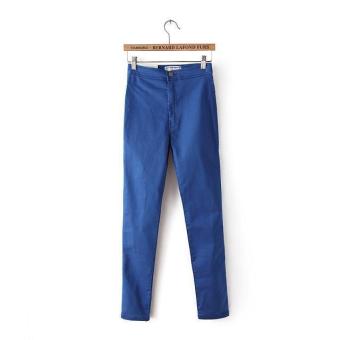High Waist Jeans For Women Denim Jeans Woman 2017 Black Pencil Women's Jeans Femme Blue Skinny Women Jeans Denim Pants Trousers L(Lake Blue) - intl  