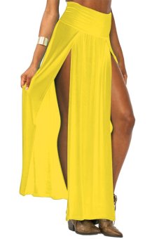 High Waisted Long Skirt (Yellow)  
