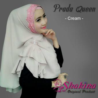 Hijab Instan Prada Quenn Shakinna Original Product - Cream  