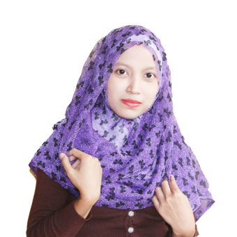 Hijab Modern Jaring Buterfly Limited Edition - Ungu  