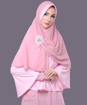 Hijab Noor Syar'i Bergo - Pink  