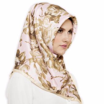 Hijabstore - Moshaict By Itang Yunasz AL 117 - Soft Pink Motif Bunga  