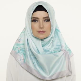 Hijabstore - Moshaict By Itang Yunasz AL 150 - Turqoise Grey Floral  