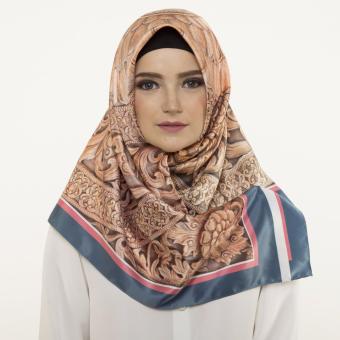Hijabstore - Moshaict By Itang Yunasz AL 162 - Brown Wooden Craft Graphic  