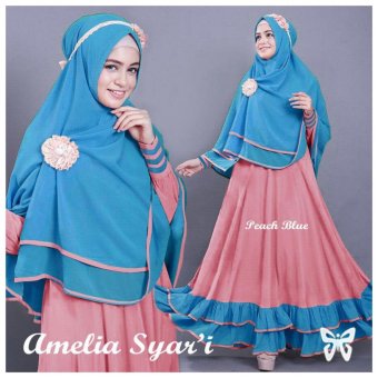 Hirani Collection - Amelia Syari - Peach Blue  