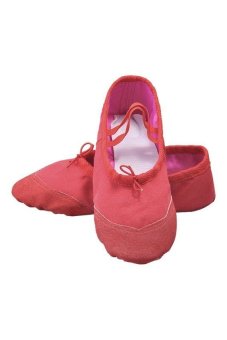HKS Child Adult Canvas Ballet Dance Shoes Slippers Pointe Dance Gymnastics Fitness Red 41 (Intl)  