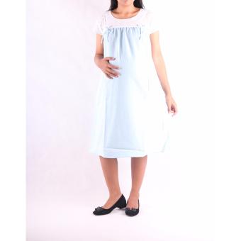HMILL Baju Hamil Dress Hamil Menyusui 1233 - Biru Muda  