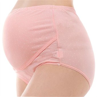 Hotyv 2 Piece/Lot Pregnant Cotton Knickers High Waist Adjustable Maternity Panties HMPANTS007 Pink  