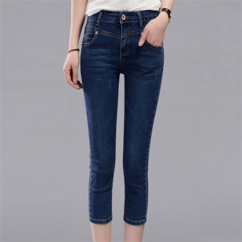 Hotyv Korean Fashion Women ¾ Length Elastic Skinny Jean Pants HPT027 - intl  