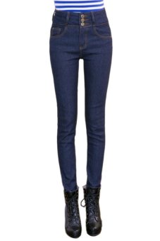 Hotyv Korean Fashion Women Casual Jeans Pencil Pants HPT008 Blue  