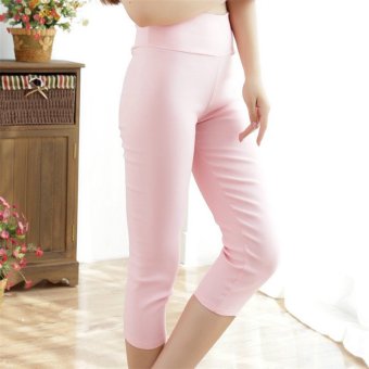 Hotyv Korean Fashion Women Elastic High Waist Capri Pants HPT017 Pink - Intl  