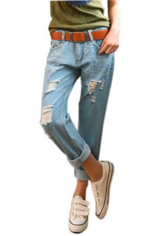 Hotyv Street Fashion Women Casual Jeans Pants HPT006 (Light Blue)  