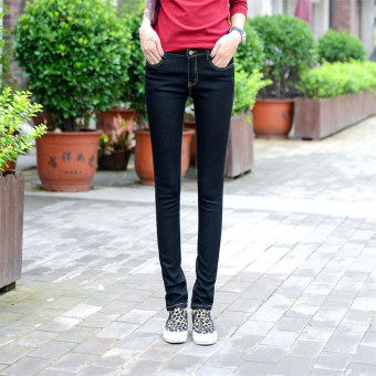 Hotyv Street Fashion Women Elastic Jeans Pencil Pants HPT044 Black - intl  