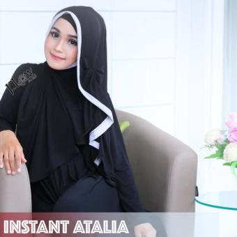 HQo Hijab Kerudung Instan Atalia Original By Flow Idea - Hitam  