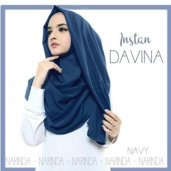 HQo Hijab Kerudung Pashmina Instan Davina By Narinda - Navy Blue  